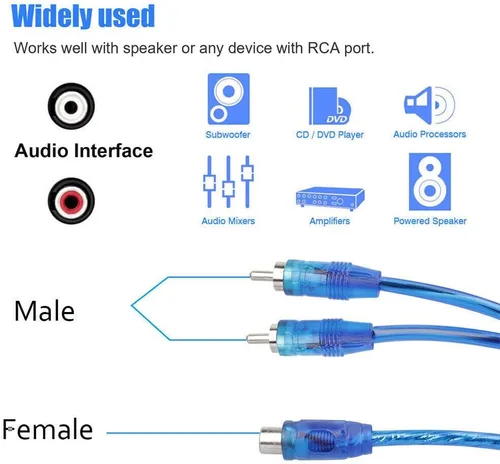 Miniatura 7 de Juego de 4 adaptadores de cable de audio divisor RCA Y 1 hembra a 2 conectores macho