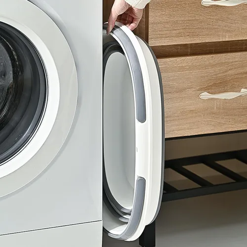Miniatura 8 de Cesta de lavandería plegable compacta, cesta desplegable de tamaño pequeño, perfecta para dormitorio, baño, viajes, no para familias numerosas