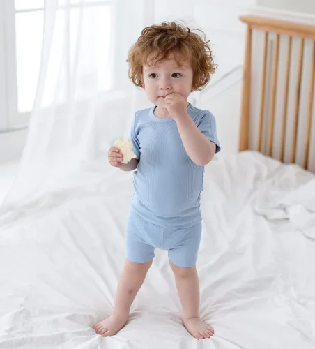 Miniatura 4 de AVAUMA - Conjunto de pijama acanalada para niños y niñas, de ajuste ceñido, para uso diario