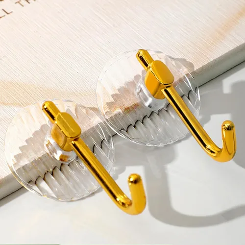 Miniatura 4 de Paquete de 6 ganchos para toallas de baño, ganchos de pared adhesivos transparentes, sin taladrar para baño y cocina