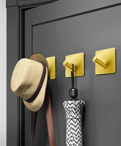 Miniatura 5 de xdgeLoad Ganchos adhesivos resistentes, paquete de 8 ganchos para toallas de baño, ganchos de pared adhesivos para baños, abrigos, batas, cocina
