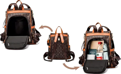 Miniatura 5 de NAITOKE Women Backpack Purse PU Leather Anti-theft Lightweight Ladies Travel Backpack