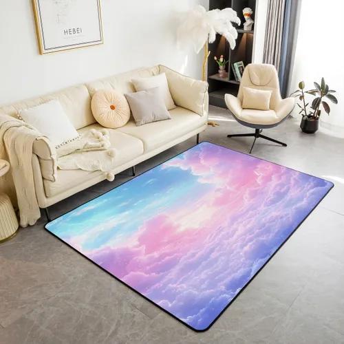 Miniatura 15 de Alfombra retro floral bohemia para sala de estar, alfombra de área de 5 x 7 pies para niños, pintura al óleo y flores, alfombra decorativa