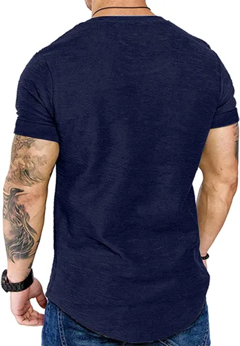 Miniatura 3 de Camiseta de Moda para Hombre, Camiseta Muscular de Gimnasio, Entrenamiento, Camiseta Atlética de Algodón, Camiseta Superior
