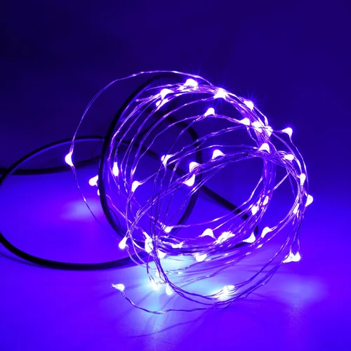 Miniatura 7 de Karlling guirnalda de luces LED, enchufado de USB, focos LED de alambre plateado, impermeable cadena de luces estrelladas para dormitorio, patio