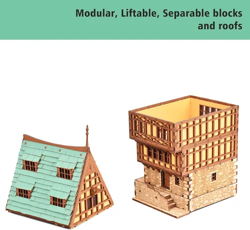 Miniatura 2 de Casa en Fila Ámbar, kit de construcción de madera DIY para adultos, adecuado para jugar - Realista