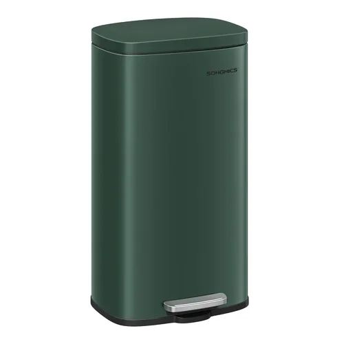 Miniatura 11 de SONGMICS Bote de basura de 13 galones (50 litros), cubo de basura de cocina de acero inoxidable, cubo de basura para reciclaje o basura, cierre Azul