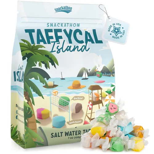Miniatura 10 de Snackathon Mezcla Surtida de Taffy de Agua Salada – Edición Roller Chewster, Variedad de Carnaval de 10 Sabores, Dulces Gourmet Suaves y Masticables