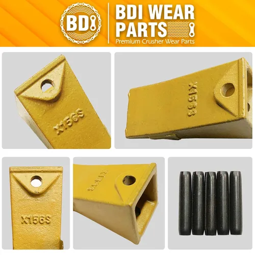 Miniatura 2 de Paquete de 5 dientes de cucharón de retroexcavadora X156S con pasadores para minicargadora y cucharones para minicargadora (5 unidades)