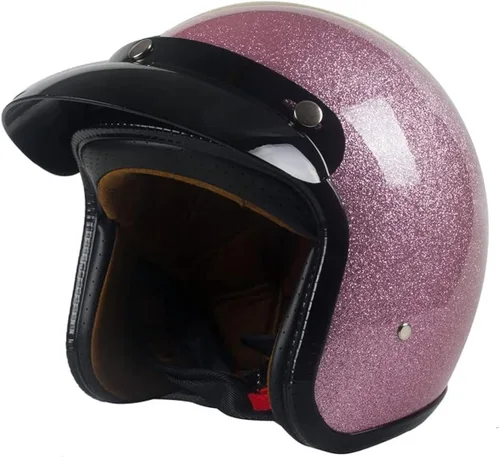 Miniatura 5 de Casco de motocicleta retro Harssidanzar 3/4 con cara abierta, estilo vintage para hombres y mujeres, aprobado por el Departamento de Transporte CU601