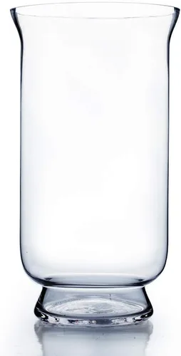 Miniatura 7 de Jarrón único de ramo WGV, 5.5" de ancho, 5" de alto, vidrio transparente corto huracán cóncavo para flores, portavelas para eventos de boda