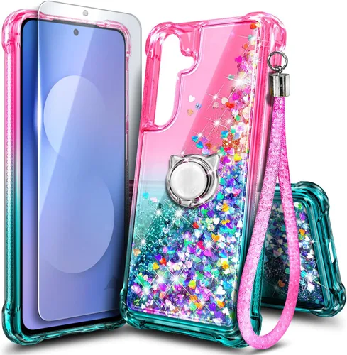 Miniatura 46 de NGB Diseñada para funda Samsung Galaxy Note 10+ (Plus), Rosa/Aguamarina Funda con Purpurina Líquida Brillante Linda para Mujeres Niñas Niños