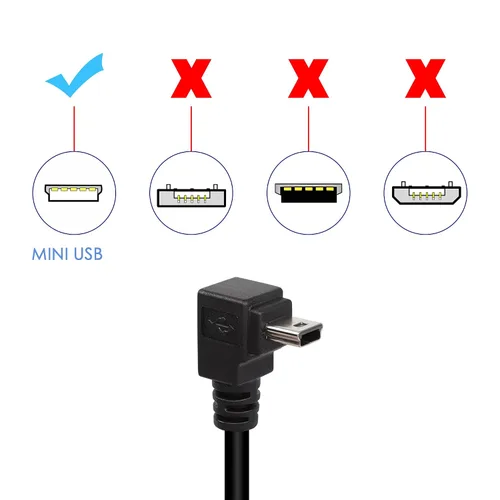 Miniatura 3 de QIANRENON Cable de extensión mini USB en ángulo de 90 grados, impermeable, mini USB de 5 pines, ángulo recto, macho a hembra, cable de montaje