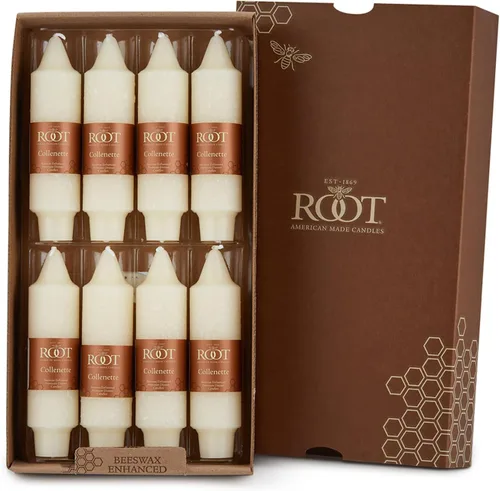 Miniatura 15 de Root Candles Juego de 4 velas sin perfume para cena, sin goteo, con cera de abeja mejorada, Timberline™ Collenette, en caja, de 7 pulgadas