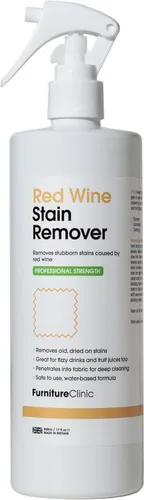 Furniture Clinic Solución quitamanchas de vino tinto de 17 onzas | Tratamiento de eliminación de manchas para ropa, alfombras, tapicería | Eficaz
