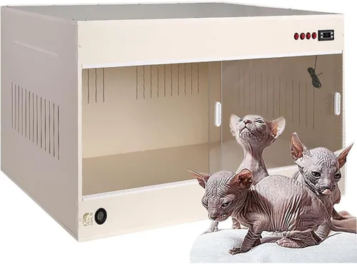 Incubadora inteligente para cachorros, criadora de mascotas grande con calefacción, incubadora de gatos para cachorros, incubadora de cachorros y