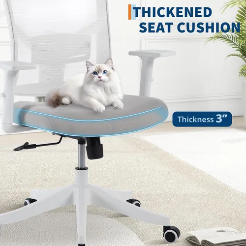 Miniatura 7 de Silla de oficina para personas pesadas, silla de escritorio ergonómica de 350 libras con reposacabezas ajustable, soporte lumbar, brazos abatibles