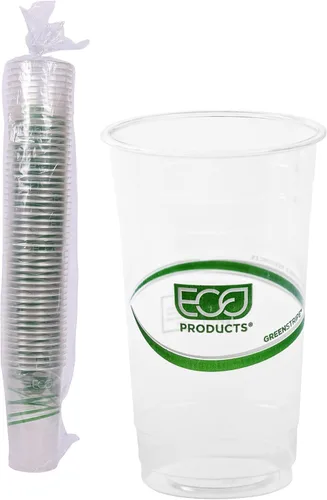 Miniatura 23 de ECO PRODUCTS GreenStripe - Vasos fríos transparentes de 9 onzas, vasos desechables de ácido poliláctico (PLA) a base de plantas para agua, jugo