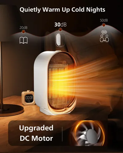 Miniatura 2 de QQT Calentador de Espacio, Mini Calentadores de Espacio Portátiles de Eficiencia Energética para Uso en Interiores, Ventilador Calefactor Portátil