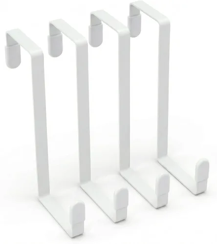 Miniatura 9 de Gancho para colgar sobre la puerta, paquete de 4 ganchos de metal resistente para colgar ropa, toallas, abrigos y más (negro)