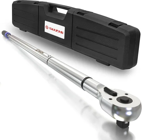 Miniatura 9 de SuZhi Llave dinamométrica de 1/2 pulgada 25-250 ft-lb /33.9-339 N.M/mango de aleación de aluminio y cabezal de material Cr-Mo, resistente