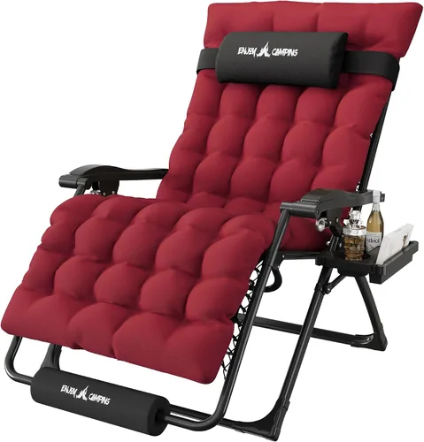 Miniatura 36 de Amopatio Silla de gravedad cero de gran tamaño, silla reclinable de 29 pulgadas de ancho, con bloqueo y reposapiés mejorados, soporte para tazas