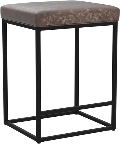 Miniatura 5 de MAISON ARTS - Juego de 3 taburetes de bar de altura para encimera de cocina de 24 pulgadas sin respaldo, modernos taburetes de bar tapizados de piel