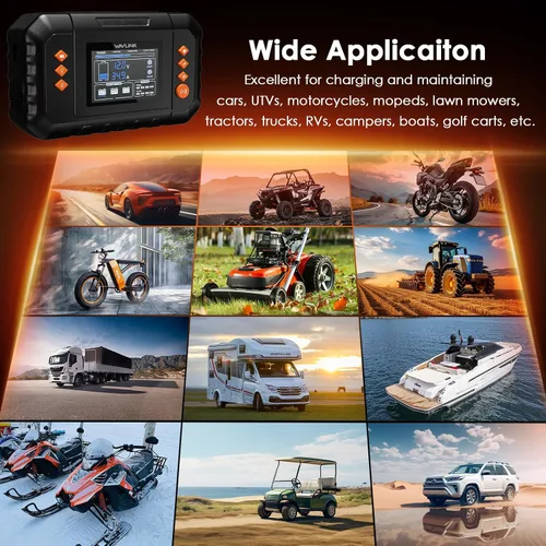 Miniatura 7 de WAVLINK Cargador de batería inteligente de 280 W, máx. Cargador de goteo de 20 A con pantalla LCD, para baterías de plomo-ácido/litio/lifepo4