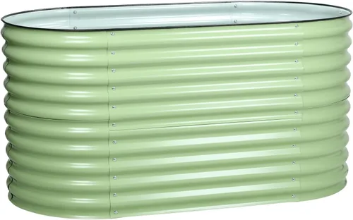 Miniatura 24 de BPS Cama de jardín elevada de metal, paquete de 2 macetas galvanizadas de 2.5 pies de diámetro, cajas de jardín elevadas para macetas de flores