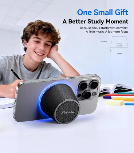 Miniatura 3 de dbsono Pequeño altavoz Bluetooth portátil – Regalos de agradecimiento para profesores y graduación, altavoz magnético 3 en 1 con luces que cambian