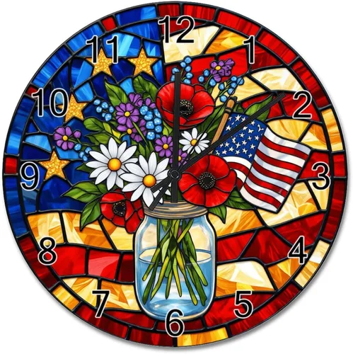 Miniatura 47 de ArogGeld 1776-2026 of Freedom Wall Clocks Battery Operated 10 Inch Silent 250 Anniversary USA American Patriotic Desk Clock Wall Art Farmhouse Home