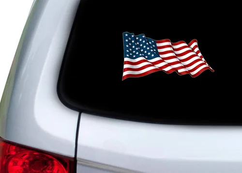 Miniatura 4 de Rogue River Tactical Calcomanía de Bandera de EE.UU. Calcomanía de Parachoques Calcomanía de Coche Regalo Patriótico Americano Ondulado Estados