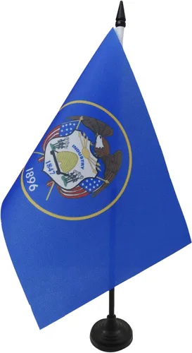 Miniatura 113 de Bandera de mesa de Colorado de 4 x 6 pulgadas, bandera de escritorio del estado de Colorado de EE. UU., 5.9 x 3.9 in, palo y base de plástico negro