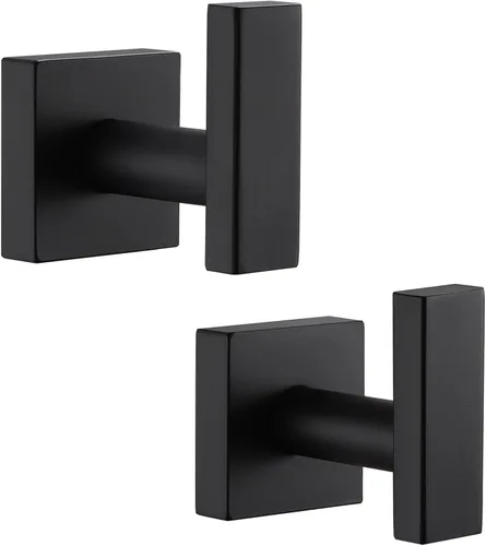 Miniatura 11 de Angle Simple Paquete de 2 ganchos para toallas de baño, soporte para bata de baño de acero inoxidable SUS304, moderno gancho para colgar abrigos