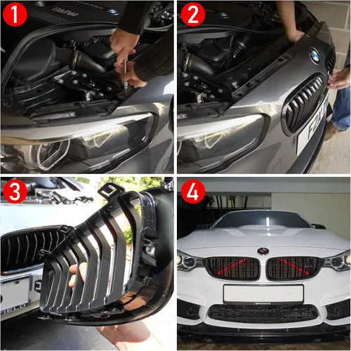 Miniatura 5 de Jaronx Compatible con Insertos y Molduras de Rejilla BMW para Series 1 2 3 4 5 6 7, F20 F22 F30 F32 G30 G32 G11 G12, Compatible con Cubiertas Rojo