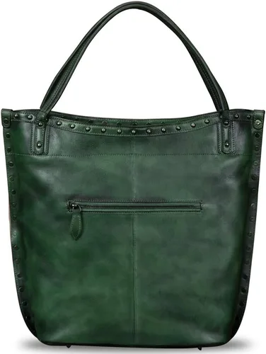 Miniatura 3 de Bolso de hombro grande de cuero genuino para mujer, bolso de mano vintage de cuero real y bolsos de mano, bolso cruzado