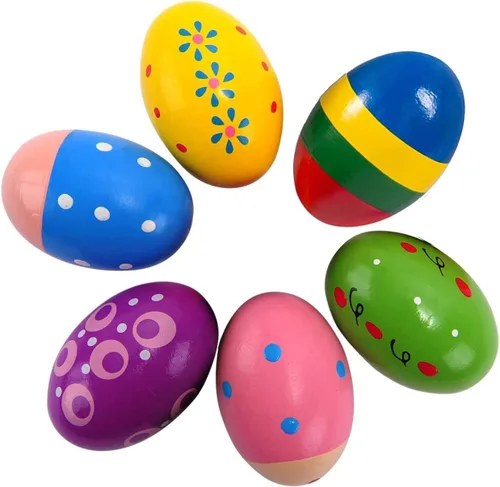 Miniatura 8 de Instrumentos de percusión de madera, 1 par de baquetas de ritmo de 8 pulgadas, 1 par de maracas de madera y 1 bolsa de almacenamiento para regalos