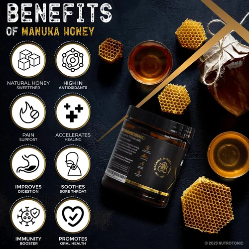 Miniatura 6 de Gomitas orgánicas SHILAJIT de NutroTonic Sin azúcar de caña, endulzadas con miel de manuka orgánica Fórmula limpia Ácido fúlvico natural