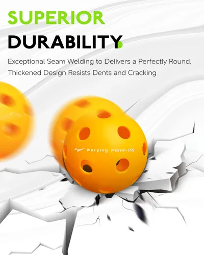 Miniatura 4 de Pelotas de Pickleball Warping Point 26 Agujeros, 40 Agujeros Paquete de 4, Paquete de 12 Cumplen con las Especificaciones USAPA Bola