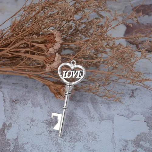 Miniatura 5 de Aokbean Paquete de 50 unidades con diseño de esqueleto y llavero de amor, caja de caramelos, cinta de agradecimiento para regalos de boda, regalo