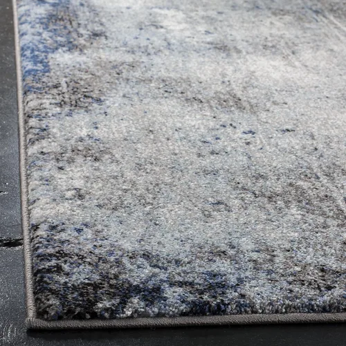 Miniatura 4 de SAFAVIEH Galaxy Collection - Alfombra para pasillo, 2 pies 3 pulgadas x 8 pies, carbón y azul, diseño abstracto moderno, no desprende pelusa