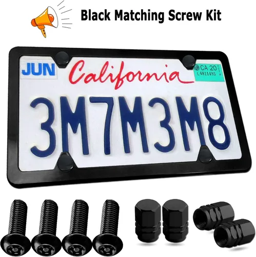 Miniatura 7 de Tornillos negros antirrobo para placa de matrícula, accesorios de cierre de seguridad de acero inoxidable inoxidables, tornillos M6 (1/4 de pulgada)