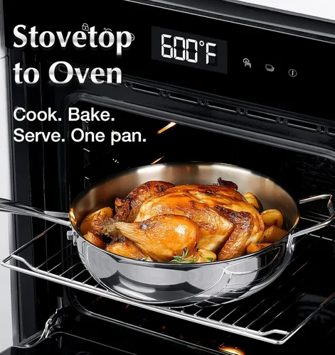 Miniatura 6 de KOCH SYSTEME CS Juego de utensilios de cocina de acero inoxidable de tres capas, 10 piezas, juego profesional de ollas y sartenes de acero Stianless