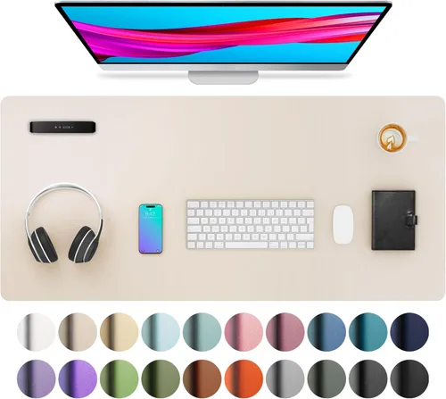 Miniatura 16 de Aothia - Protector de escritorio de cuero sintético, base para mouse, superficie antideslizante e impermeable para escribir y para laptop