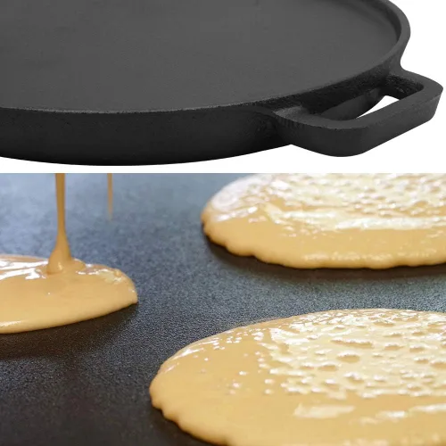 Miniatura 4 de Parrilla/Plancha Reversible de Hierro Fundido con Doble Mango para Estufa de 12 Pulgadas