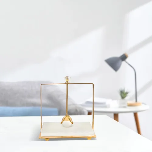 Miniatura 9 de Metal Napkin Holder Stand for Tabletop, Gold Farmhouse Napkin Dispenser with Weighted Base, Rustic Iron Paper Towel Holder for Restaurant and Home