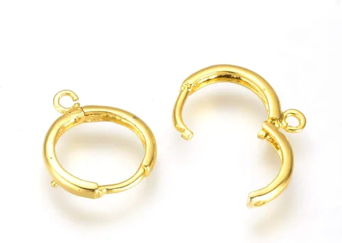 Miniatura 11 de Craftdady Aretes de aro chapados en oro de 14 quilates, 12 pares de aretes de aro de latón con múltiples bucles, círculo, lágrima, flor, palanca