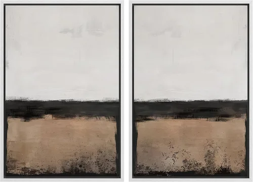 Miniatura 103 de SIGNWIN Lienzo enmarcado para pared, ilustraciones abstractas texturizadas en tonos beige terrosos, arte moderno, decorativo, contemporáneo