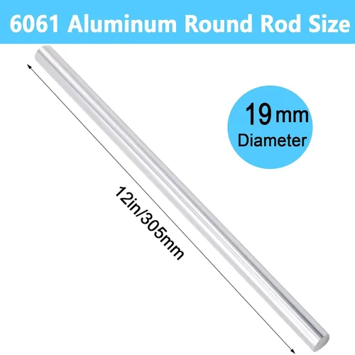 Miniatura 3 de 3/4" 6061 aluminio redondo Rod 12" largo sólido T6511 sacó la barra del torno Stock
