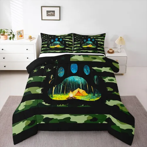 Miniatura 61 de Erosebridal Juego de edredón de pesca tamaño individual para hombres, juego de ropa de cama de peces de lubina para pescadores, niños de caza